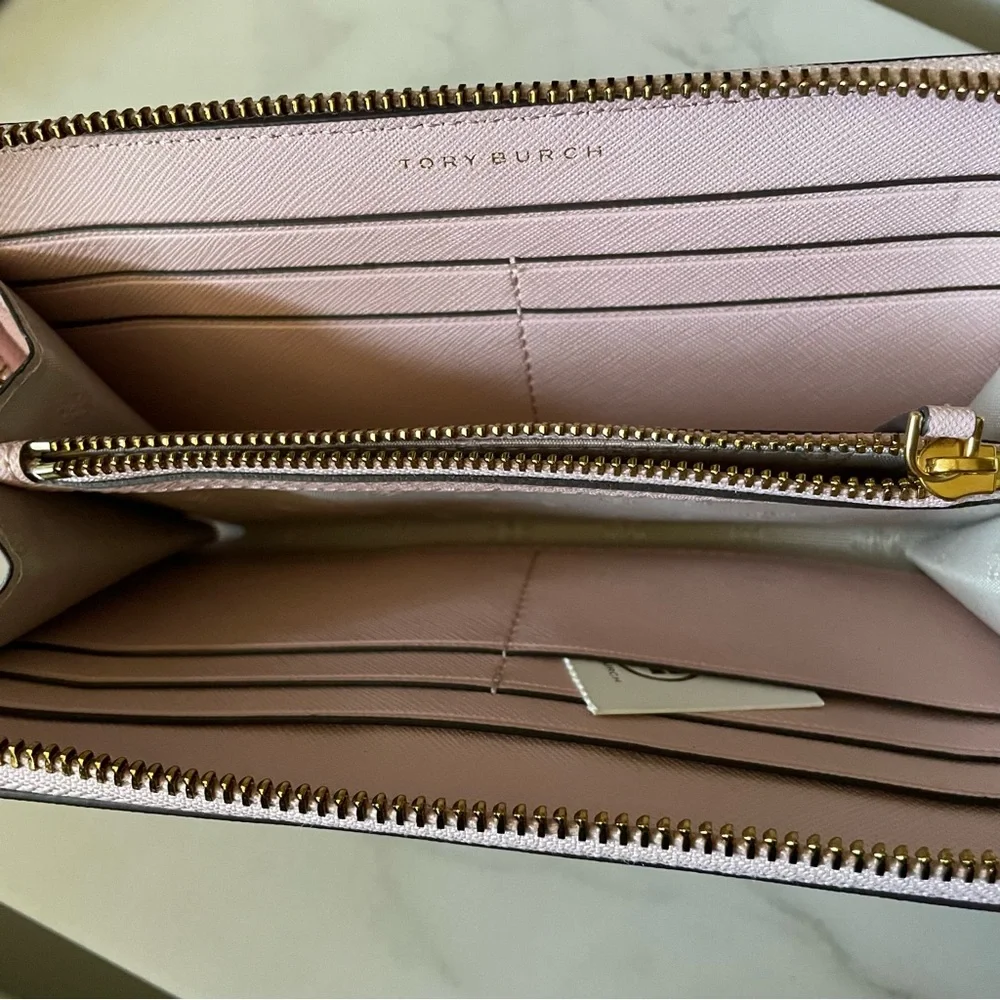 TORY BURCH gemini link zip continental wallet in flower field